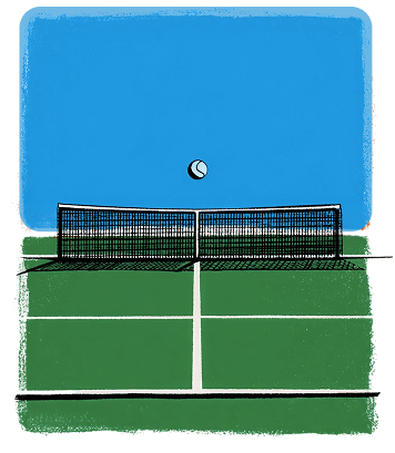 Tennis courts and ball